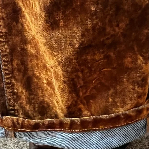 We The Free by FREE PEOPLE: “Moxie Flocked” Low Slung Barrel Jeans in RUST…NWT - Picture 11 of 12